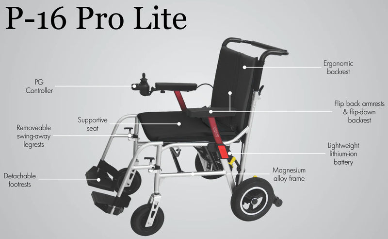 Theorem P-16 Pro Lite Magnesium Alloy Power Wheelchair