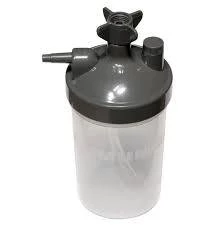 Humidifier bottle, Standard bubble humidifier, 350ml, 6psi pop off (black lid)  for Oxygen Concentrators
