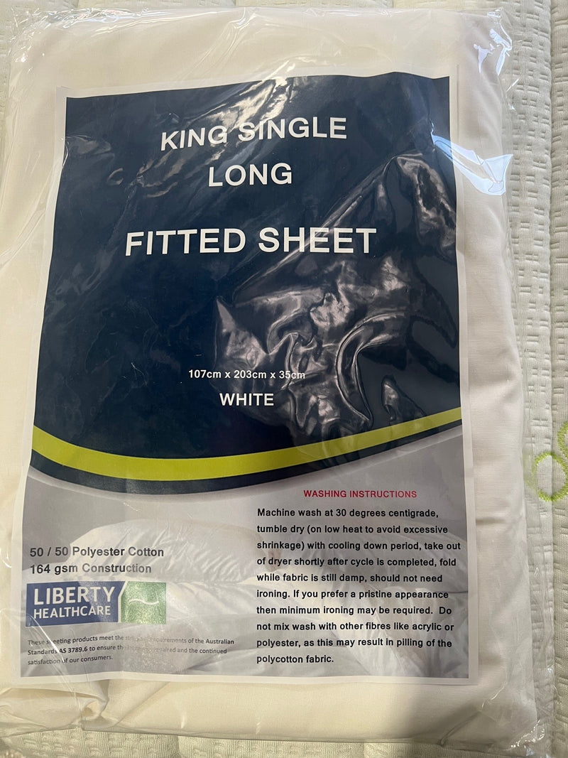 LIBERTY FITTED SHEETS VARIOUS SIZES (WHITE) (clearance only)