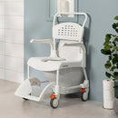 Etac Clean Mobile Shower Commode, 55cm, 4 Locking Castors, Lagoon Green