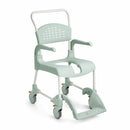 Etac Clean Mobile Shower Commode, 55cm, 4 Locking Castors, Lagoon Green