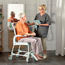 Etac Clean Mobile Shower Commode, 55cm, 4 Locking Castors, Lagoon Green