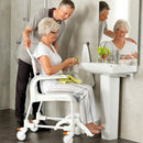 Etac Clean Mobile Shower Commode, 55cm, 4 Locking Castors, Lagoon Green