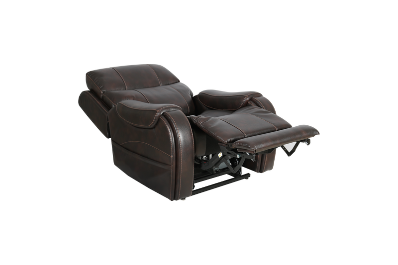 Pride Mobility Australia Padded Brown Recliner Lumber adjusted view