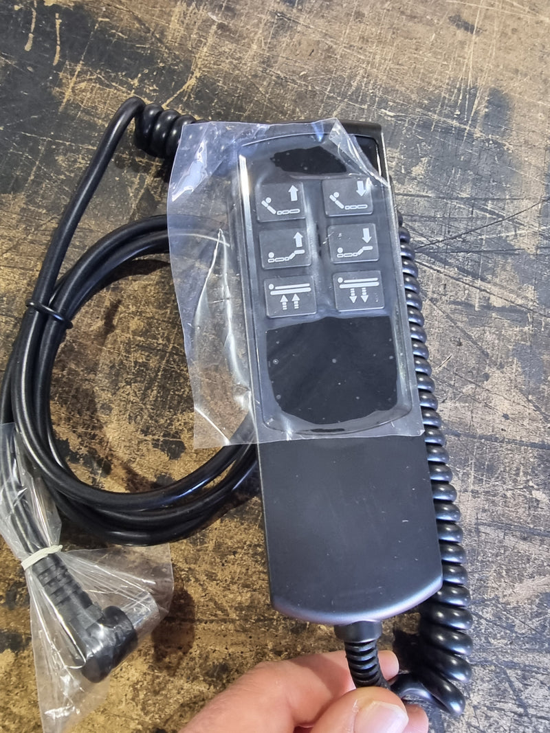 Dewert Bed Handset  (remote)| HS-94059-DCS | Topline 6 Button | Head, Foot, Hilo + Hook
