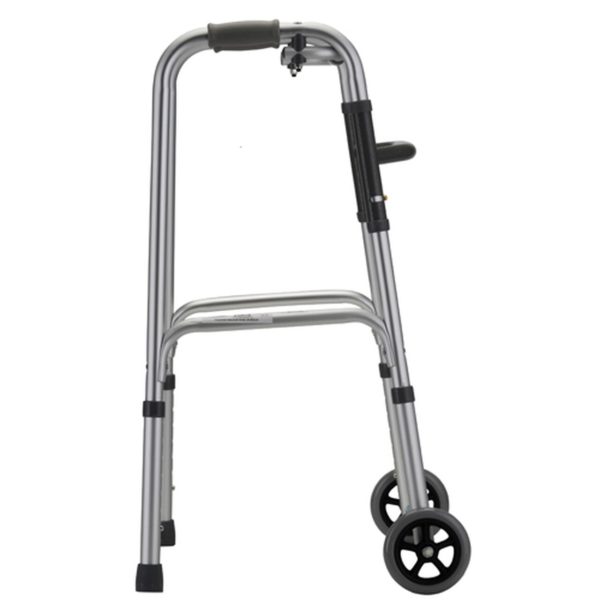 Redgum Folding Walking Frame with 125mm front wheels and Nylon Slides B4070WS1