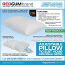 Redgum Pillow Comfort Lux Pillow Perfect Adjustable memory foam Pillow RG66CLPP