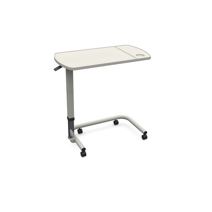 Redgum Over Bed / Chair Table, BASIC WITH FIXED TOP EASY LIFT AND ADJUST FEATURES LOCKING CASTORS     RG622