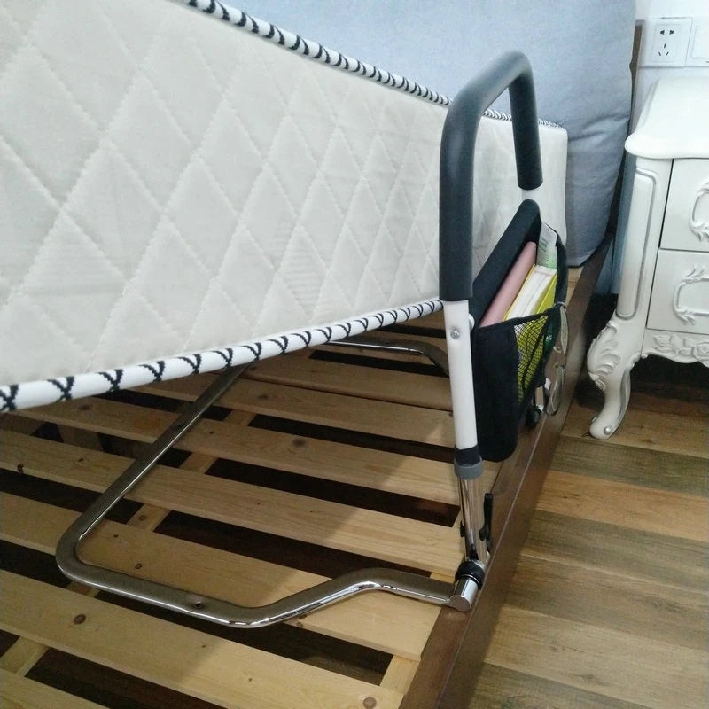 Safety Bed Rail Height Adjustable With Storage Pocket