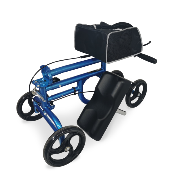 Redgum Knee Walker Blue Colour Padded Knee Platform with One Touch Rear Breaking with Handy Bag