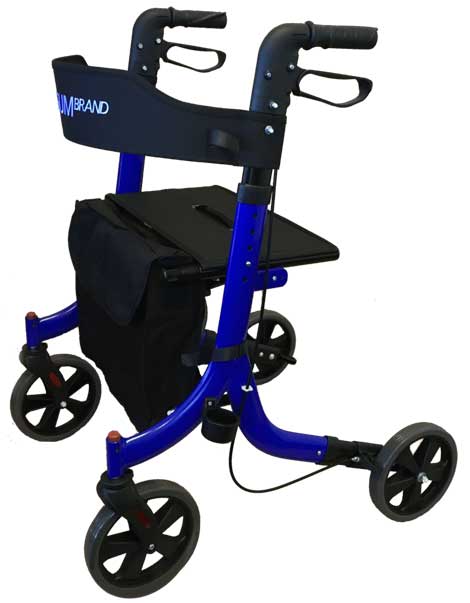 Redgum Compact Side Folding Walker Side View Blue