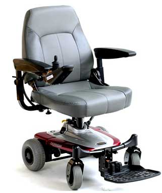 Power Wheelchairs Front View Light Grey Red Chair