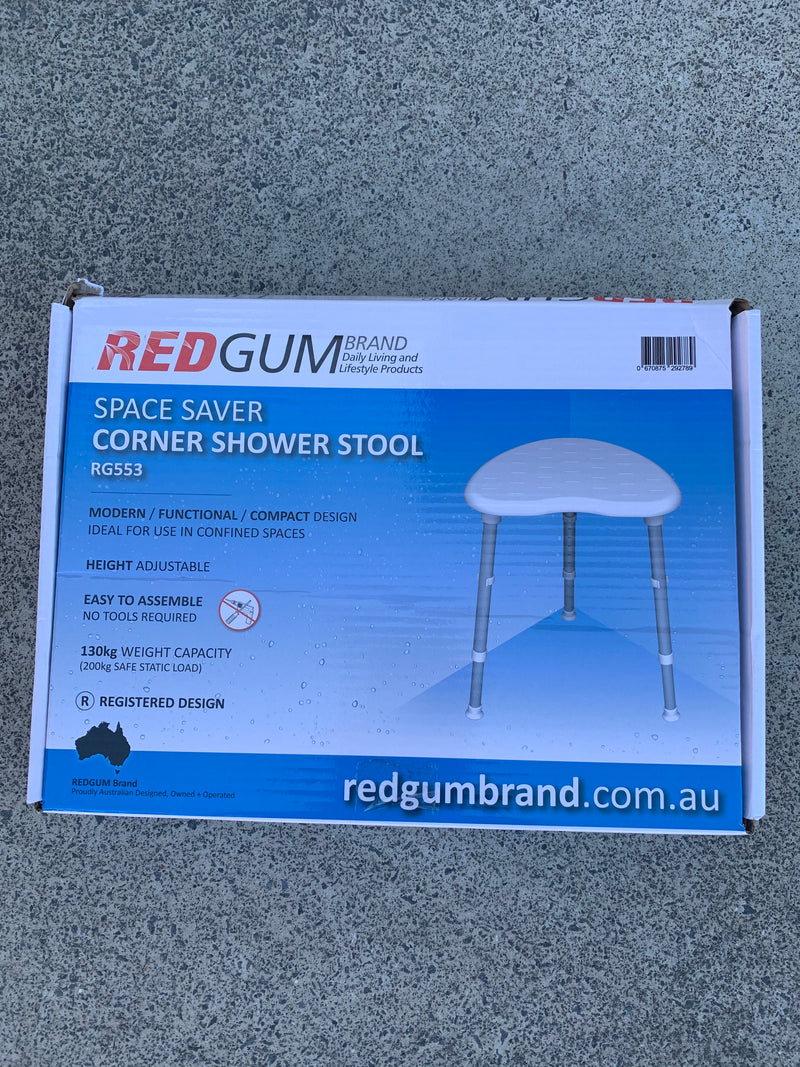 Redgum Space Saver Corner Shower Stool RG553