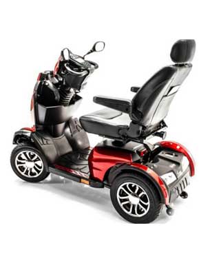 King Cobra Mobility Scooter Rear View Red And Black
