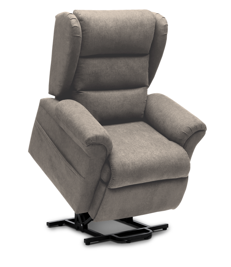 Redgum Taranto 4 Motor Lift Fabric Recliner Chair Taupe colour