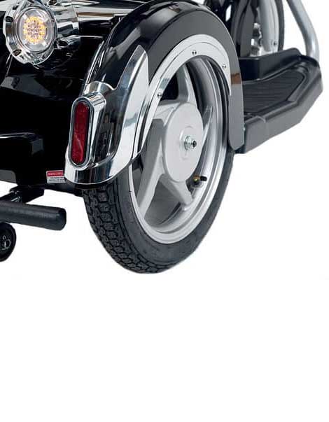 Electric Mobility Scooter Black Side Wheel View