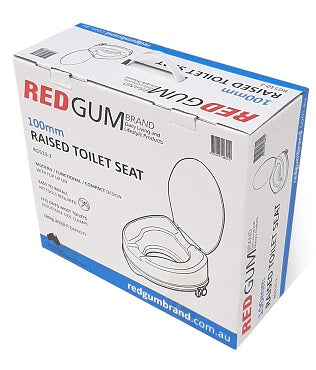 Redgum Toilet Seat Raiser "Donut" with removeable Lid and secure fit accessories  100mm RG510-2