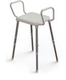 Toilet Aids Shower Stool White Silver Legs