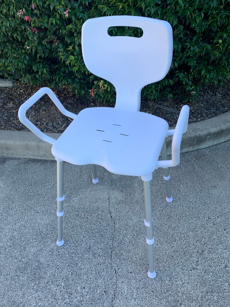 Toilet Aids Shower Chair White With Handles And Backrest